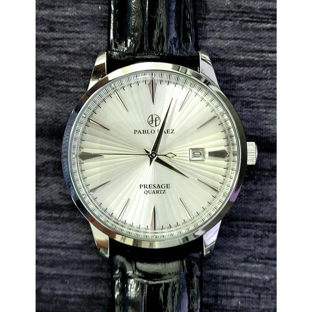 New Vintage Pablo Raez 40mm Mens Slv Wht Blk Presage Watch